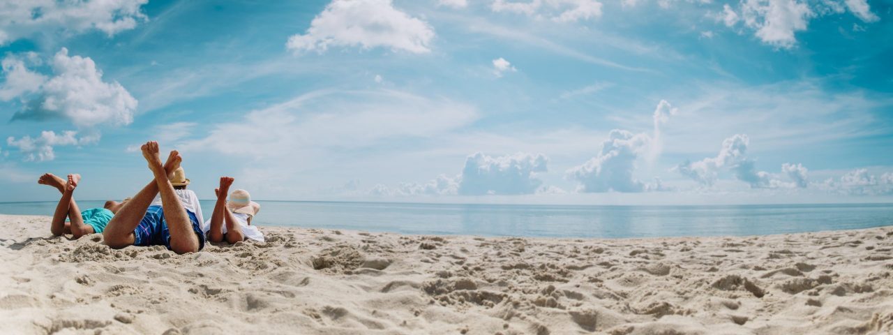 Family beach sand
